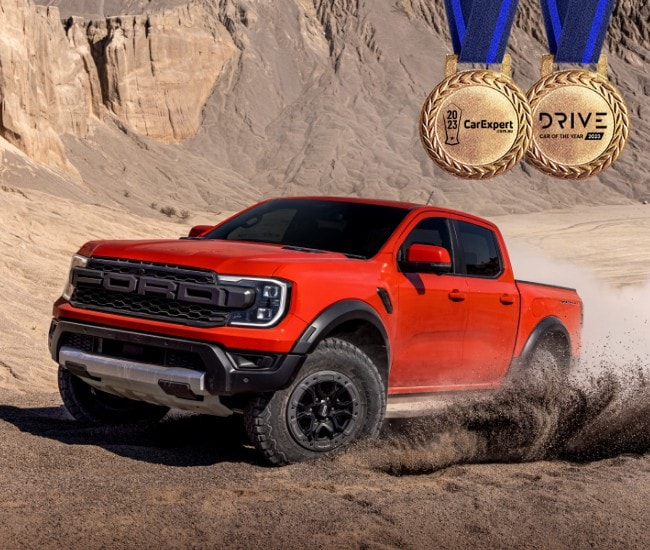 Ford Ranger off-roading in a desert