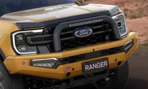 Ford Ranger with ARB bull bar and winches on front of truck