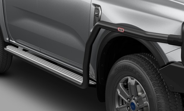 Ford Everest ARB side rails and side steps close up view